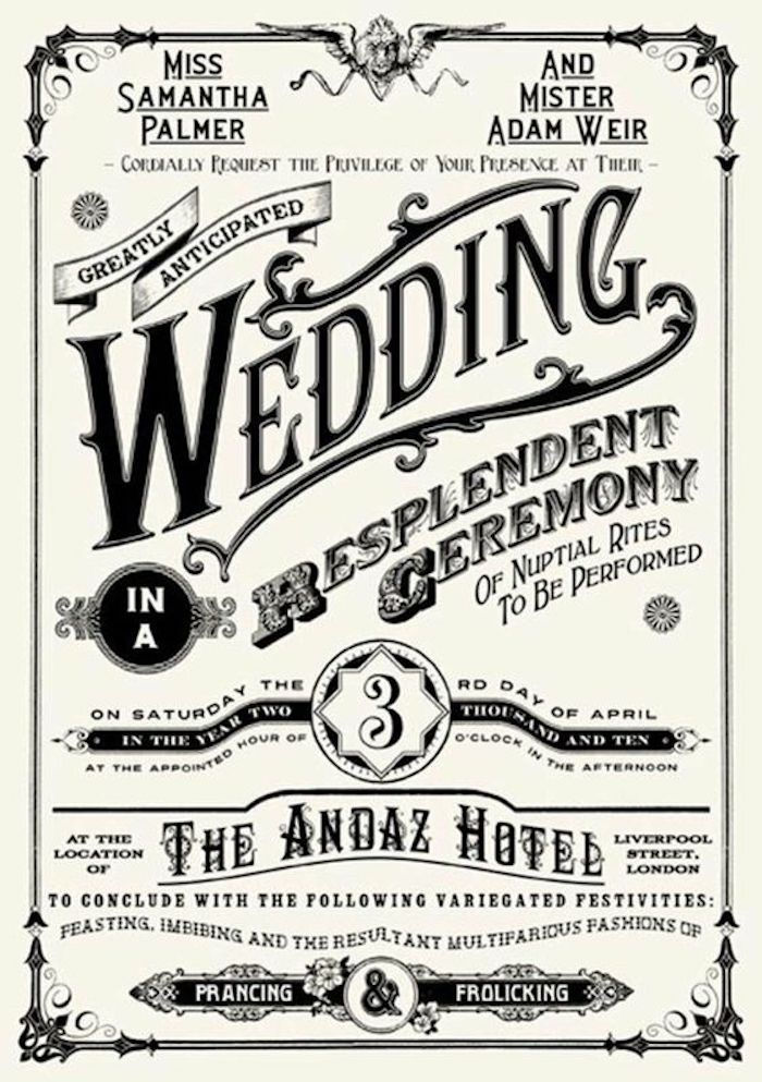 Bruiloftskrant met veel mooie krantenkoppen gemaakt door een ontwerper