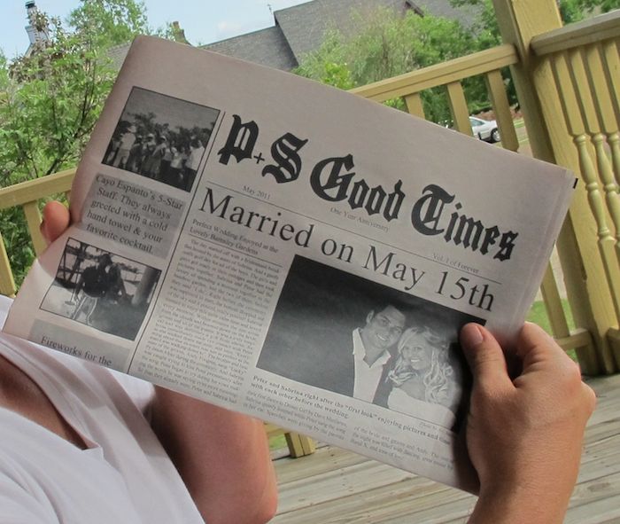 Good Times je naslov tega časopisa, ki govori o poroki - primeri