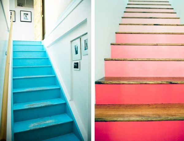 tre trappe understreking-rød og blå
