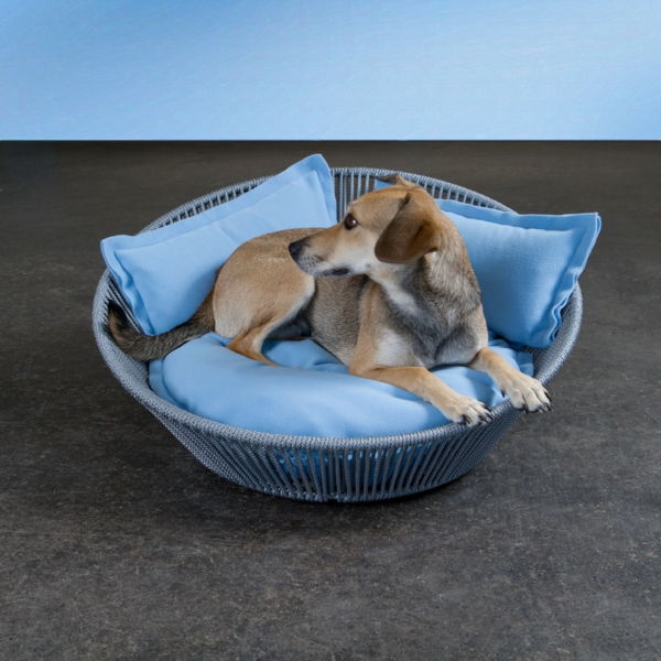 coș de câine pernă albastru ortopedic - design modern