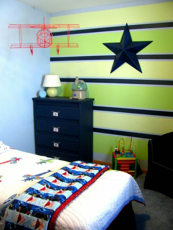 nápady, detská izba, hviezda, maľba - múr v zeleni