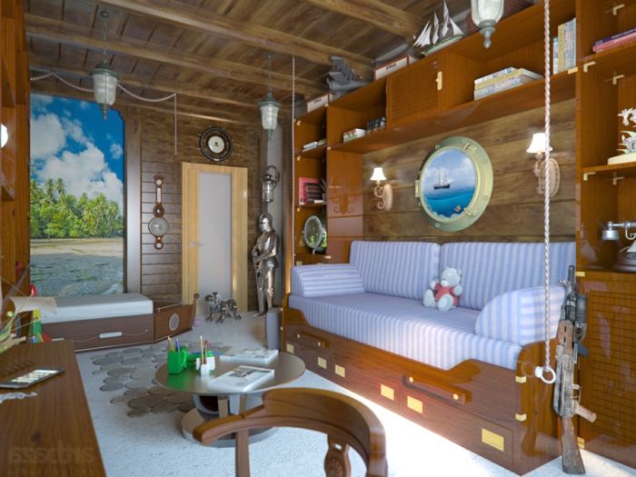 camera pentru copii pentru mobilier de băiat dekoideen cabină barcă lac ocean mare cameră imaginativă