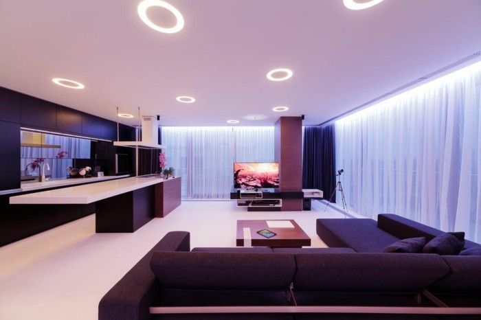 indirekt belysning-in-the-rummet tak moderna vardagsrum