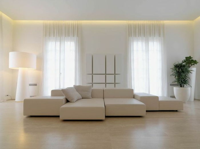 Dolaylı ışıklandırma-tavan-salon-modern donatmak