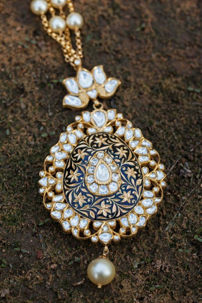 indian bijuterii de cristale-lanț de aur