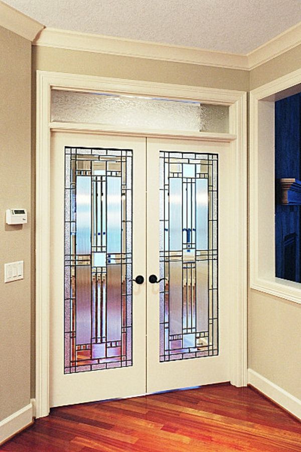 Inredning dörr-out-of-glass-dekorerade-vita inredning