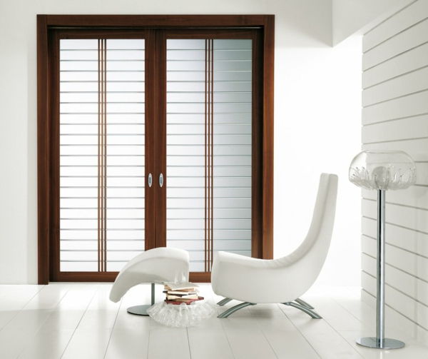 interior portas de vidro-com-frame de madeira-com-viver-design de interiores super-projeto-bela-idéias Modern-enrichtung