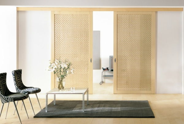drzwi wewnętrzne-z-super-Design-piękny-projektowania żyjących wnętrze pomysły Modern-enrichtung - przesuwne drzwi z drewna