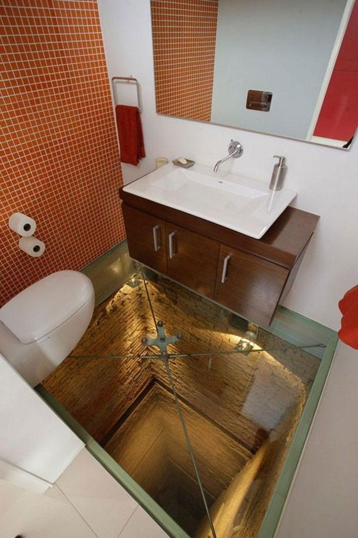 ciekawe-łazienka-projekt-idee twórcze-design-szklanym dnem