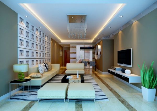 zaujímavé stropné svietidlá-for-obývačka-modro-múr dizajne