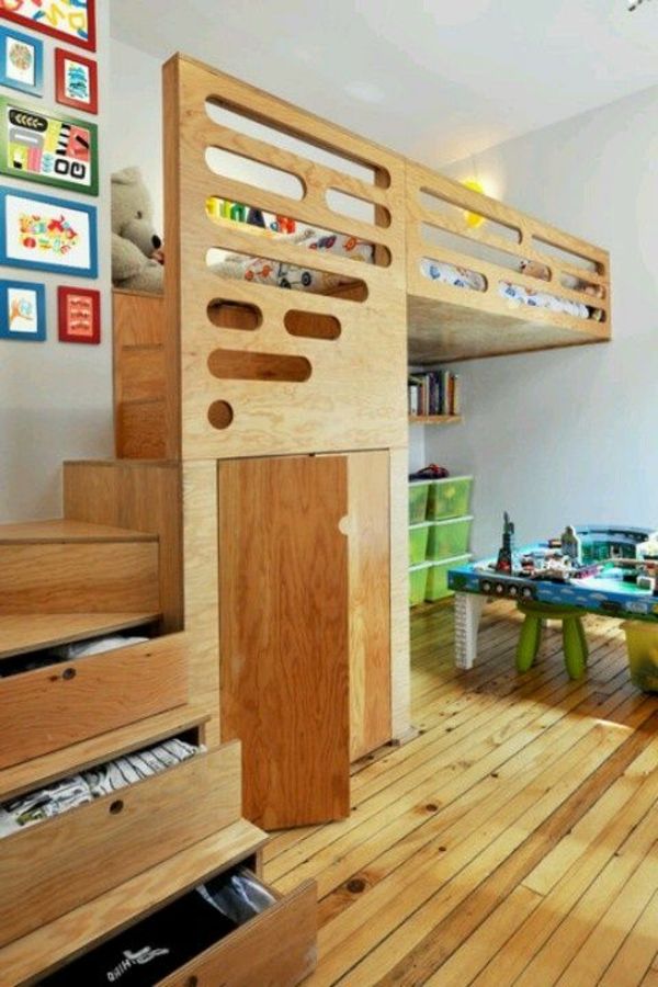 original-enhet idee trä bed-eget-build