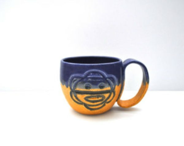 Įdomu-espreso puodeliai-in-mėlyna ir oranžinė