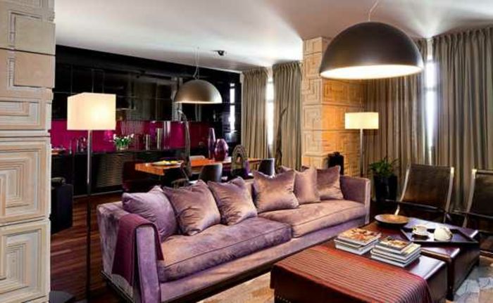 interesant-color combinații-lavanda-canapea-modern-living