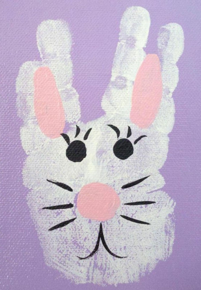 Įdomu projektavimo-kiškis-bemalung-Craft idėjos-Easter-violetinė-background-
