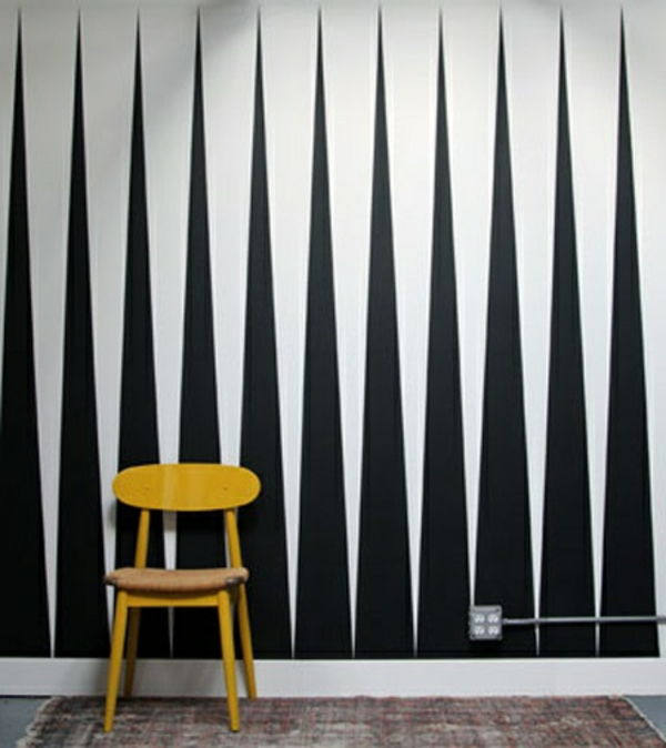 sienos dažymo idėjos - balta ir juoda