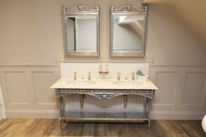 Įdomu Skalbimo darbastalio in-nedidelio vonios kambarys su-du-veidrodis