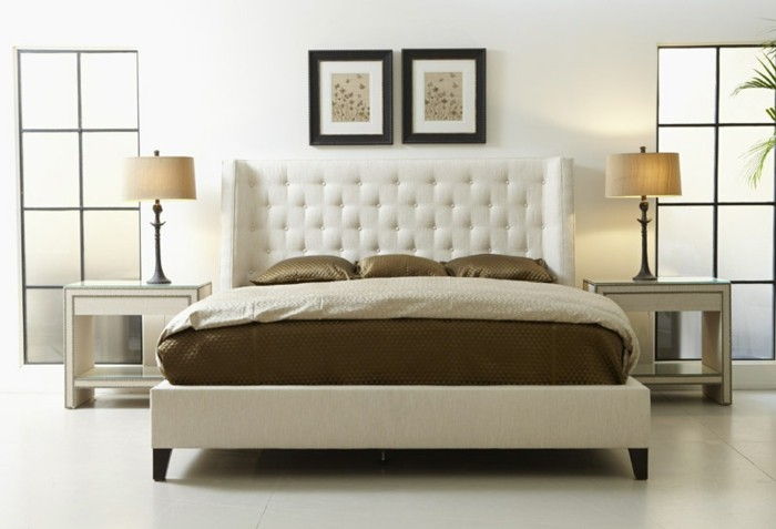 tapițate interesant-proiectare-paturi cu paturi box-două imagini-o-der-perete-in-dormitoare