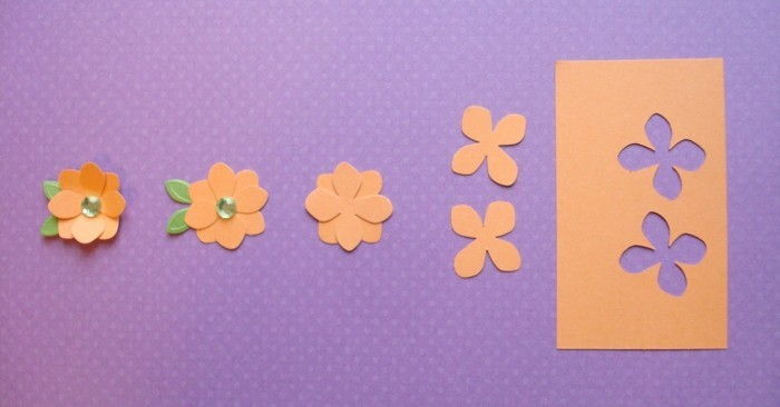 intressanta fotot-in-orange och lila-hantverk idéer-med-papper-blommor