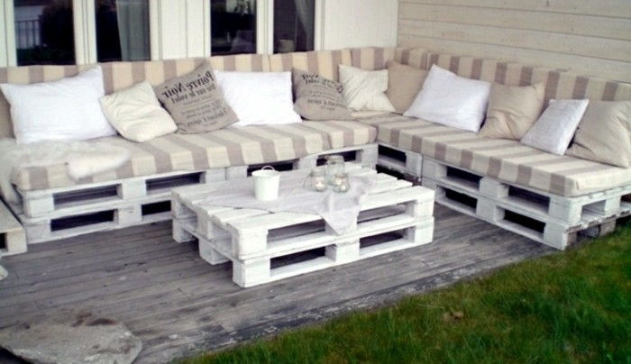 interessante-branco-modelo de sofá-de-euro paletes-Gartengestaltung
