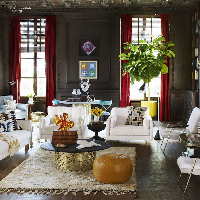 poduszki siedzeń w projektach wnętrz pomysły skórzane dekoracje w domu roślina białe meble pomysł