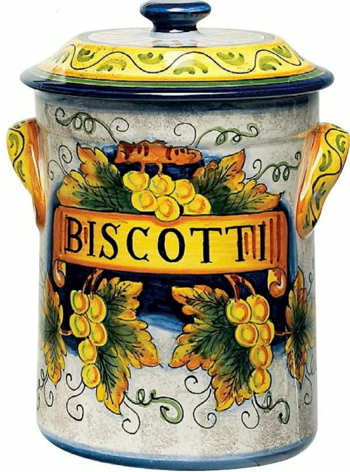 İtalyan seramik Biscotti Jar ince