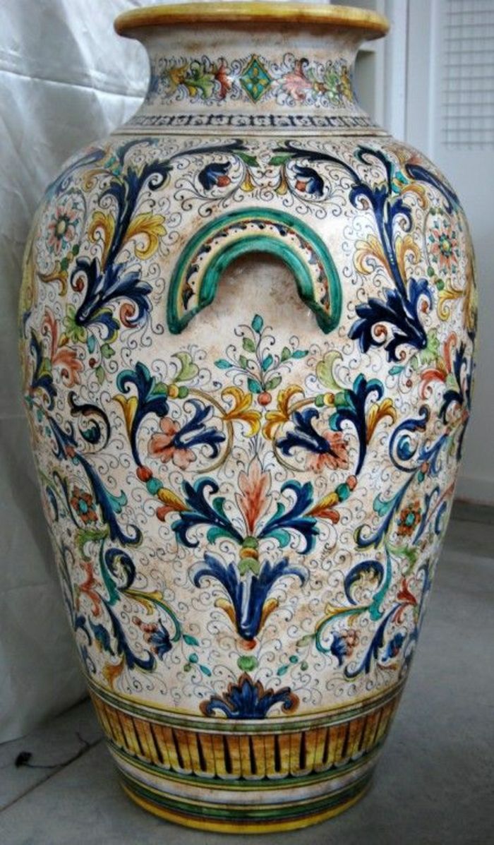 Italiană ceramice mare vaza-minunat-scumpe