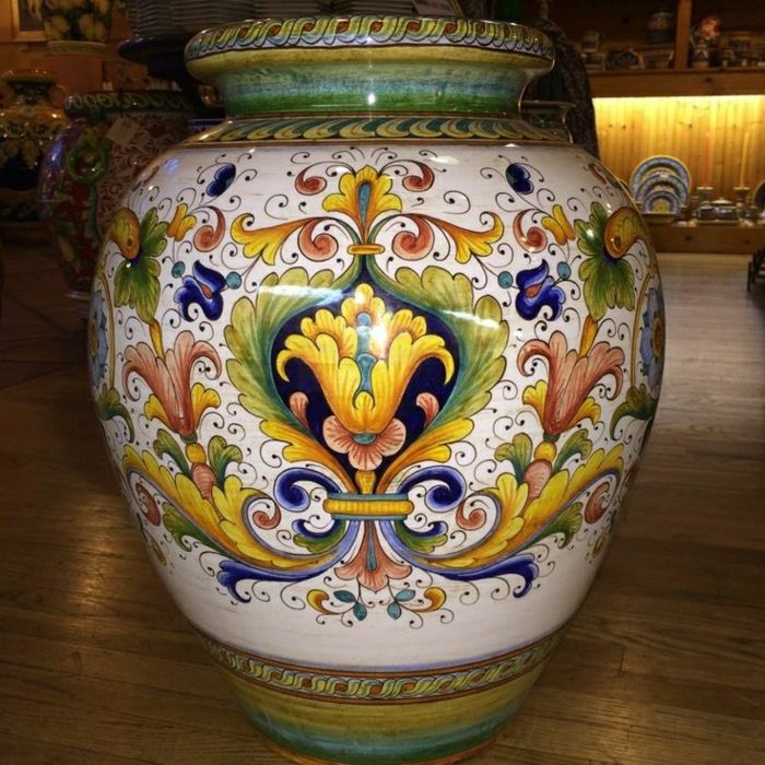 Italiano handgemalt urna de cerâmica
