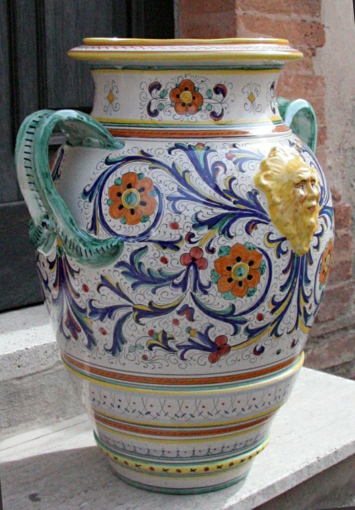 itsalienische vase keramisk hånd malt fint
