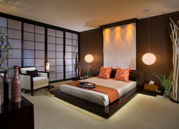 Japanska sovrum-med-två-lampor
