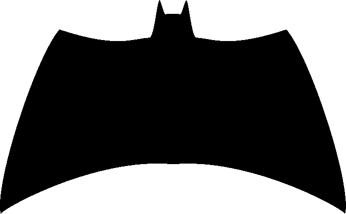 Aproveite esta ideia para um logotipo preto com um homem morcego negro voando