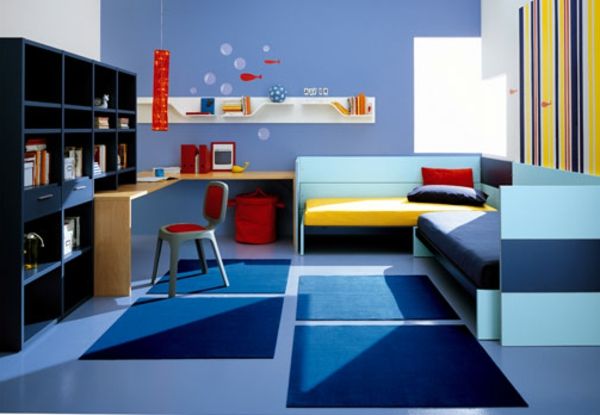 Använd blå färg för ungdomsrummet