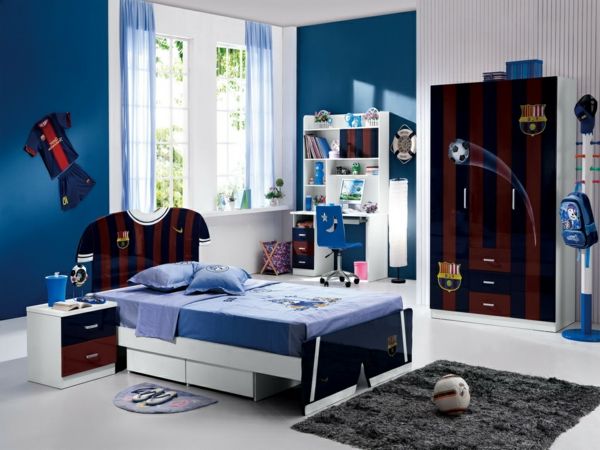 dormitor de tineret set-albastru-design