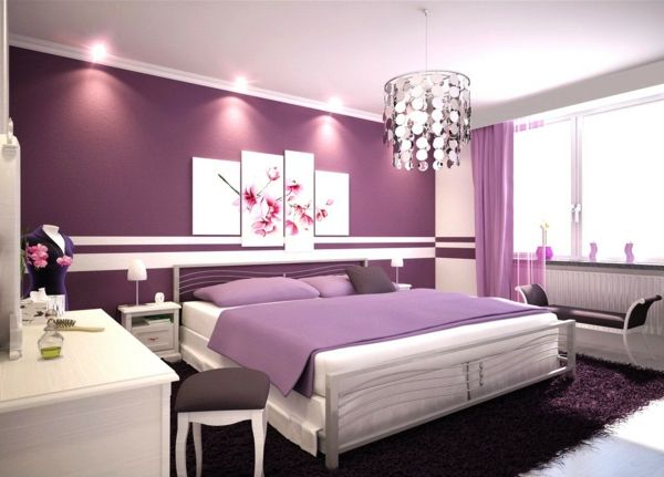 dormitor tineret scheme de culori set-violet