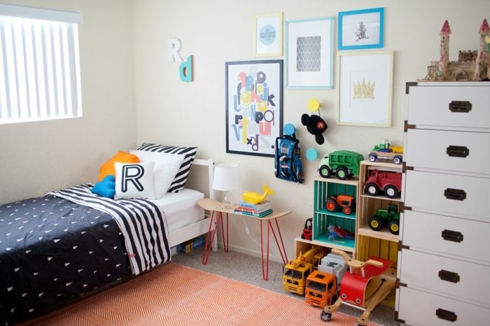 detská izba nastaviť postel tečkovaný deka hračka roh kabinet auta obrázky hrad