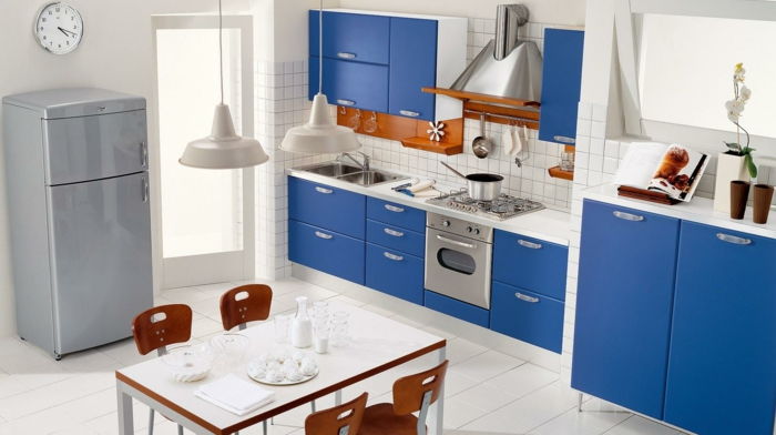 bucătărie-culoare-idei-pulbere de culoare albastru-interesant-zimmefarbe