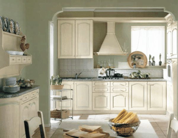 kuhinjski dizajn v beli moderni notranjosti
