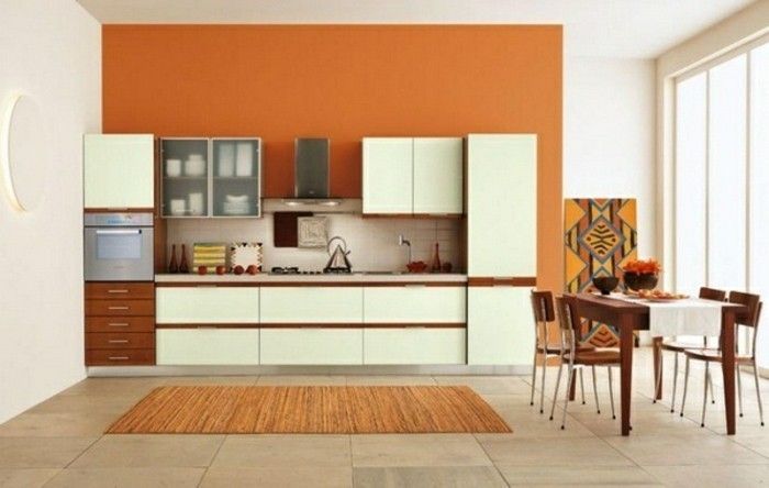 Kuchynské magnólia-zrkadlo atraktívne oranžové múr