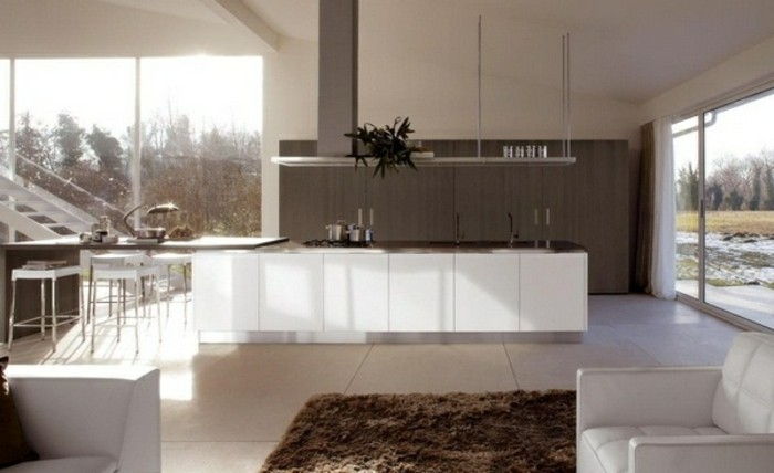 magnólia cozinha lustroso grande interior-com-um-marrom tapete