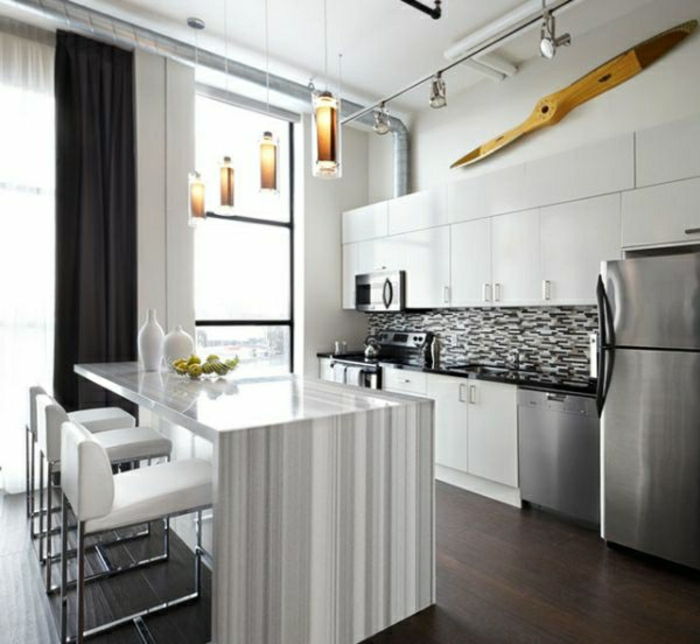 culoare bucătărie-design modern perete și gri-super-color-mix