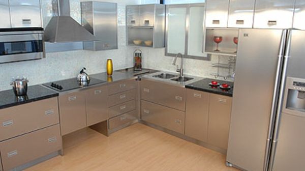 virtuvės kriauklė iš nerūdijančio plieno virtuvės - moderni virtuvės stalviršis