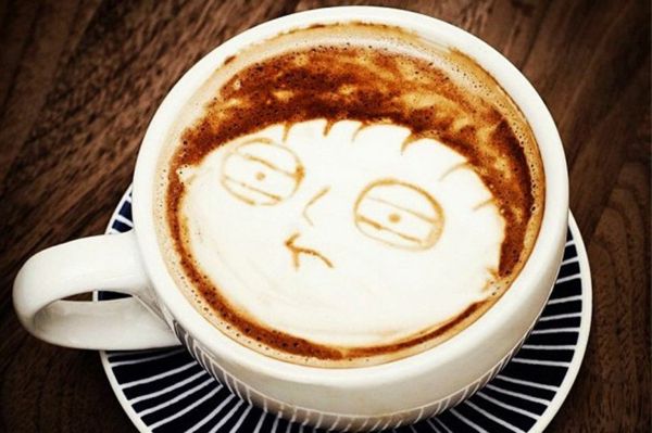 Kaffekunst - hvit kaffekopp