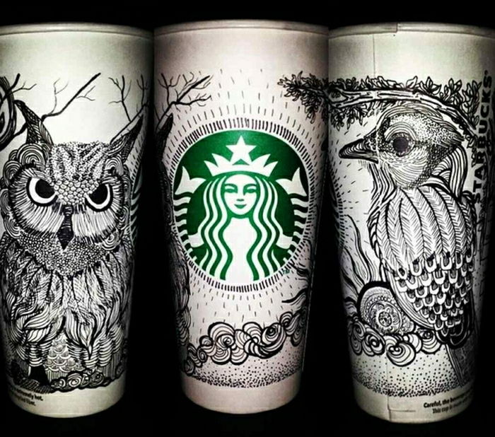 kaffeebecher-to-go hârtie ceașcă Starbucks negru desene-art