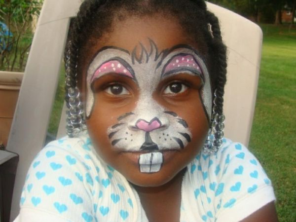 karneval-make-up-hare-face-vakkert bilde