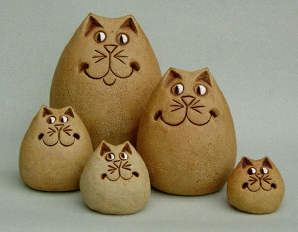 figuri de-ceramice-familie pisica