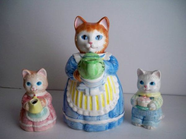 katt tall-av-keramikk-mor-og-barn