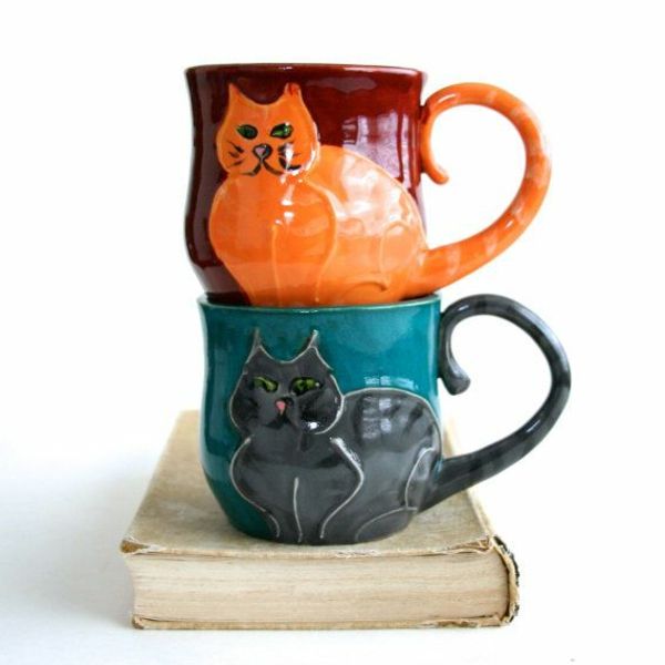 canecas de cerâmica pura-gato-figuras