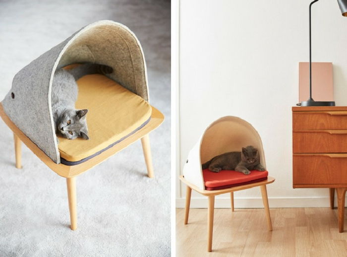 Katte tilbehør-seng-på-stolen