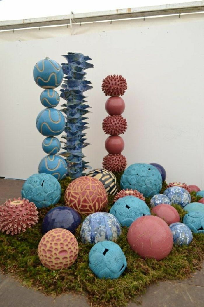 keramične skulpture kroglice dekoracija vrt dvorišče