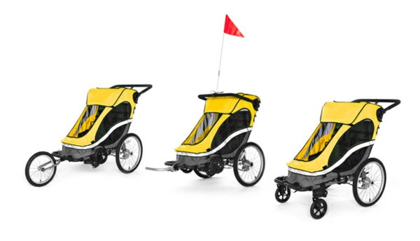 biciclete trailer-trei mari-modele-in-galben-culoare pentru copii