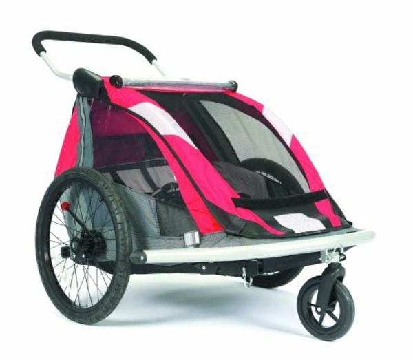 biciclete pentru copii trailer-mare-model in-roz-culoare alb-fond